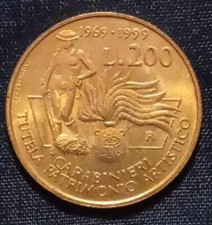 Moneta Italia 200 Lire " Carabinieri Tutela Patrimonio Artistico" - 1999
