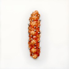 Collare Cani, Tecnico Arancione con Perline e Strass Arancioni , Mis. S