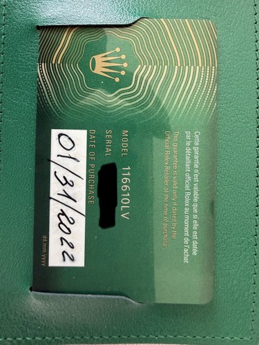 Card rolex 116610 - card,
