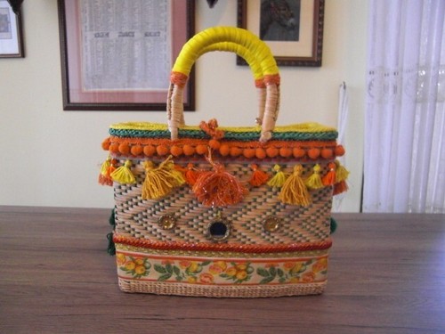 Borsa paglia piccola stile - paglia,
