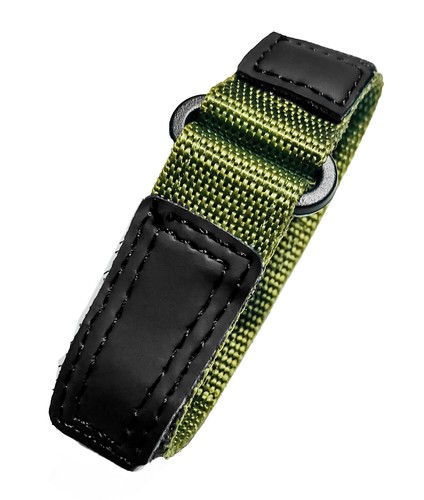 Military green nylon watch - green,
