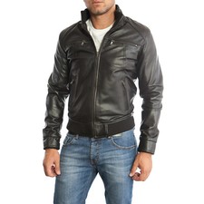 Giubbotto Bomber In Vera Pelle