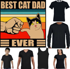 Migliore Gatto Papà Ever T-Shirt,Meme Gattino Animali Amante Uomo Divertente