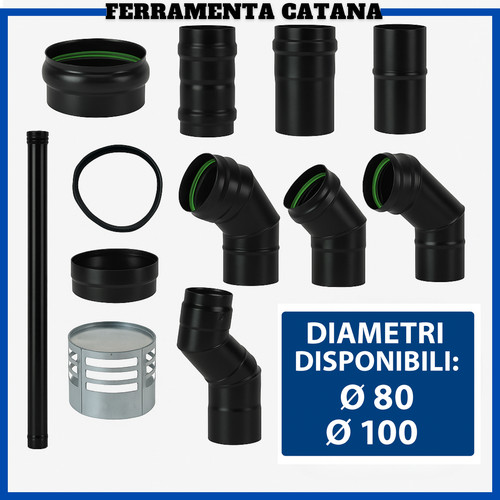 Tubo stufa pellet - 80, kit