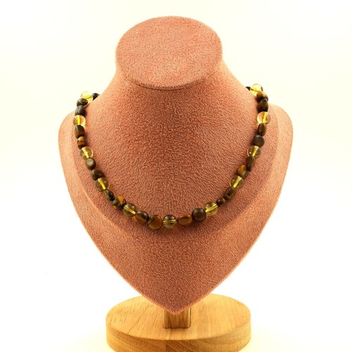 Collana perle occhio tigre - collana,