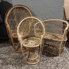 3Sedie Vintage Vimini Rattan