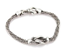 Bracciale Tiffany & Co. Argento Sterling Nodo Marinaio Doppia Catena Tessuto
