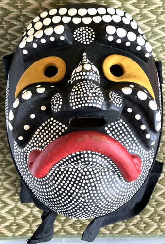 Maschera giapponese legno - giapponese, in