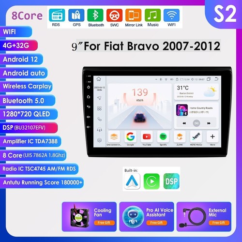 Android for fiat bravo - 9"android,