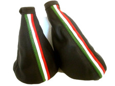 CUFFIA CAMBIO E FRENO per ALFA ROMEO MITO  955 in VERA PELLE nera + tricolore