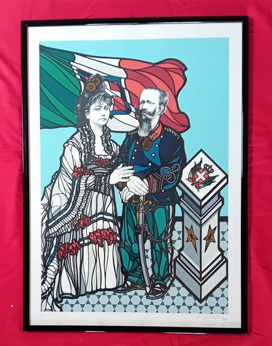 Serigrafia colori con - a, firma