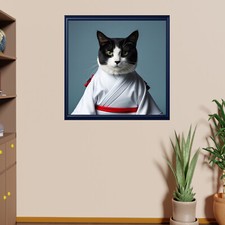 Adesivo murale gatto in tuta