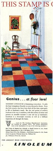 1955 advert linoleum lino - 1955,