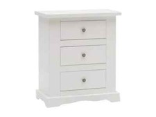 Set 2 Comodini Arte Povera Bianco Opaco – 3 Cassetti in Legno di Pioppo