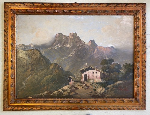 Grande antico dipinto olio - dipinto,