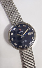 Orologio Uomo Vintage Roamer Mustang Cassa UFO Quadrante Blu Svizzero Auto MOD 471‐9120.303