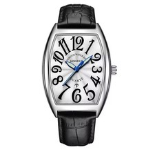 Orologio Quarzo Frank Fashion Style Rapper Muller Silver And White Arabic Number