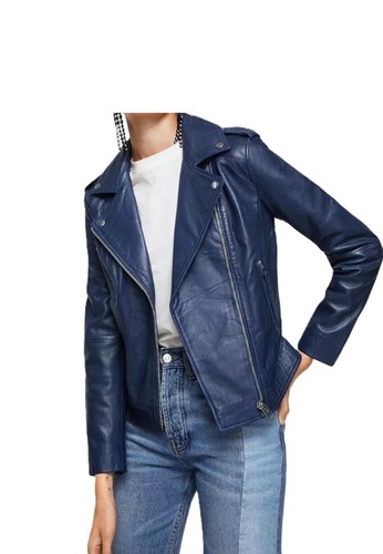 Giacca donna vera pelle - , blu