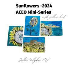 Girasoli ACEO Set di 4 | Mini