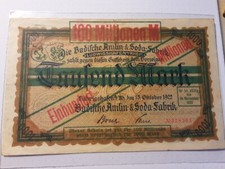 Banconota di emergenza Badische Anilin- & Sodafabrik 100 milioni Mk 1923 Bosch-Krell