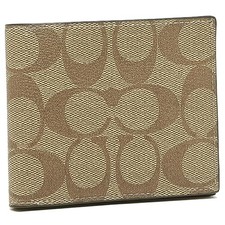 Coach Outlet Portafoglio Bi-fold Firma Beige Uomo F66551 QBTN2 [Parallelo