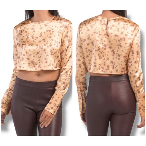 Zara crop top donna raso - , oro