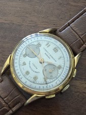 Big Cronografo Cuervo y Sobrinos Habana Laminato Oro 10 Mic. Vintage anni 50