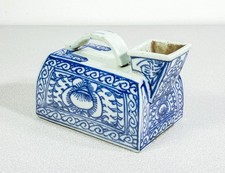 ⚜️ PITALE VASO NOTTE CERAMICA PORCELLANA DIPINTA BLU CINA CINESE CHINA VASE