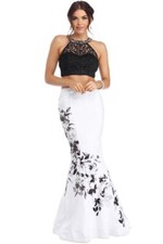 Abito due pezzi Kiara avorio pizzo floreale taglia 11