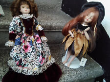 2 bambole porcellana biscuit da collezione 40 e 32 cm - vintage