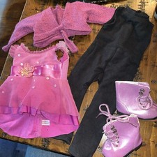 1 American Girl bambola 2 in 1 vestito pattinaggio su ghiaccio vestito body nero pattini da ghiaccio A1