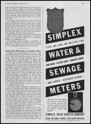 1942 simplex valve meter - valve,
