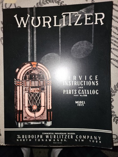 Wurlitzer 1015 jukebox - 1015, manuale