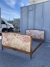 Letto provenzale noce stoffa toile de jouy 