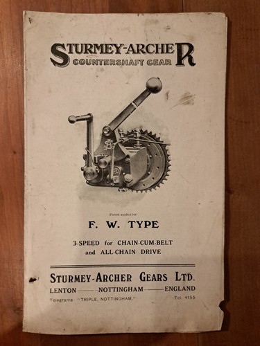 Sturmey archer 1926 w - archer, f.