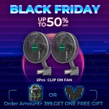 2PZ Mars Hydro 6'' Tenda da Coltivazione Clip Ventilatore Autooscillante Smart, Controllato APP