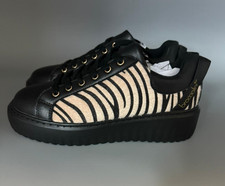 sneakers scarpe donna braccialini pelle black zebra