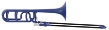 Trombone Tenore in Plastica Sib/Fa Leggerissimo con Bocchino e Borsa Blu Opaco