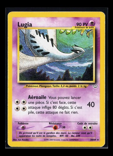 Carte pokémon lugia - pokémon,