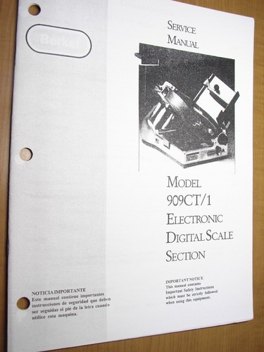 Berkel model 909ct manuale - berkel, 909ct/1
