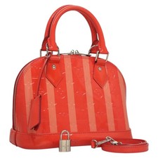 Borsa a mano Louis Vuitton Vernis Rayure Alma BB 2 vie rosa ricca LV originale 117988