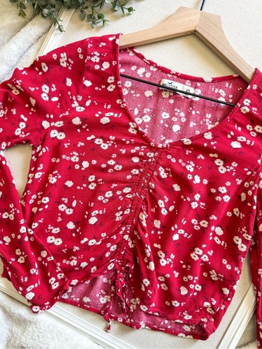 Top hollister rosso manica - hollister,
