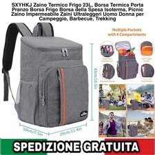 Zaino Termico Frigo 25L, Borsa Termica Porta Pranzo Frigo per Pic-Nic, Spiaggia