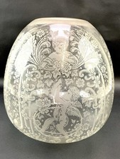 Antique Acid Etched Glass Lamp