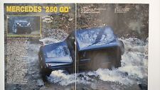 Clipping Ritaglio Articolo 1989 MERCEDES 250 GD Non si Adegua alla Moda