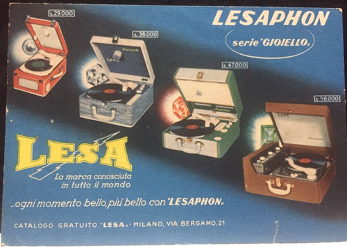 Cartolina pubblicità 1958