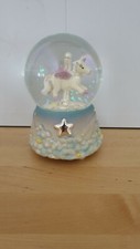 Carillon unicorno bambino nascita effetto neve con glitter