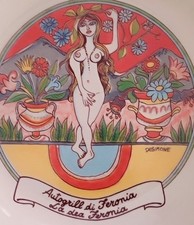 Piatto ceramica De Simone, Autogrill Feronia - La dea Feronia 