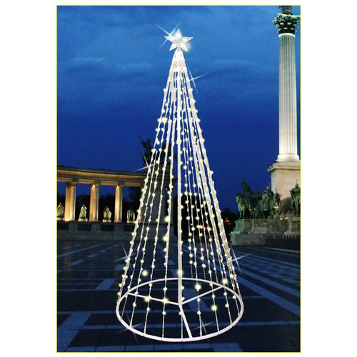 Albero luminoso con stella - 3d,