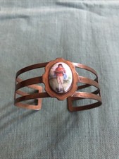 Bracciale Rigido Vintage Con Cabochon In Ceramica